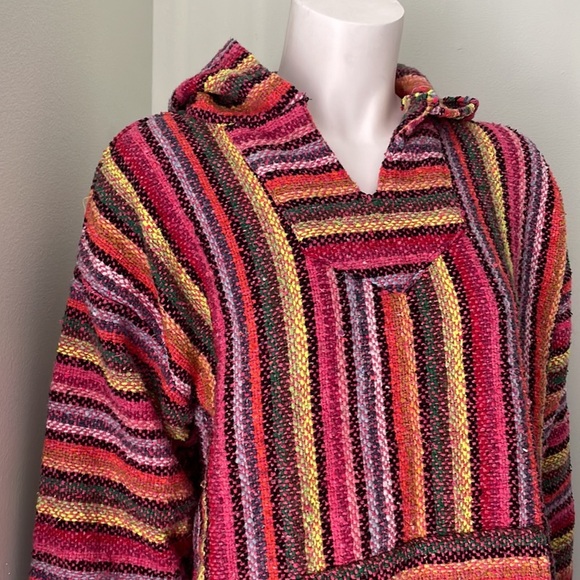 SUNSPECS Pink Rainbow Hooded Striped Pullover - Picture 2 of 7